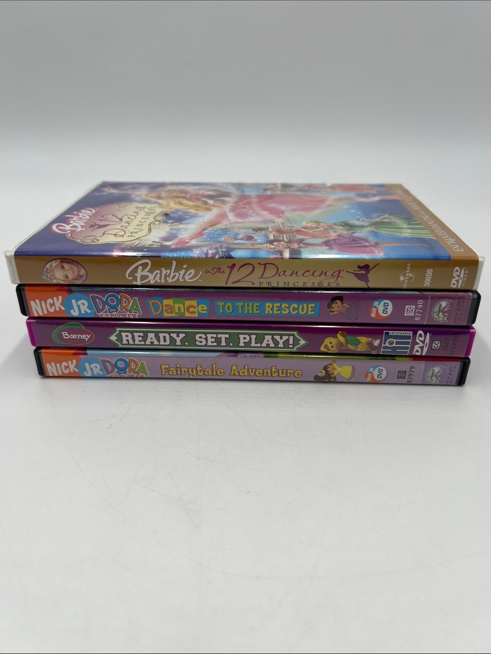 Barbie The 12 Dancing Princesses &  Dora etc Kids DVD Movie Bundle of 4